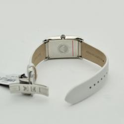 Pre Owned Emporio Armani White Super Slim Unisex Wristwatch
