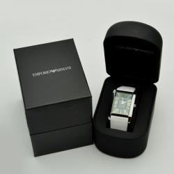 Pre Owned Emporio Armani White Super Slim Unisex Wristwatch