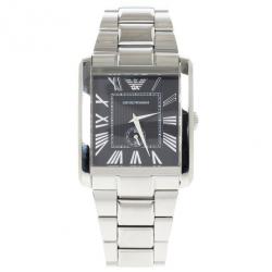 Pre Owned Emporio Armani Black Stainless Steel AR1642 Men's Wristwatch 36MM
