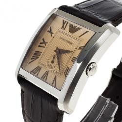 Pre Owned Emporio Armani Bronze Stainless Steel AR1641 Men's Wristwatch 37MM