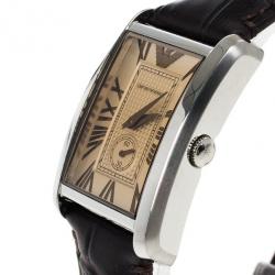 Pre Owned Emporio Armani Bronze Stainless Steel AR1637 Men's Wristwatch 38MM