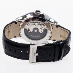 Pre Owned Emporio Armani Meccanico AR4637 SS Leather Mens Wristwatch 44 MM