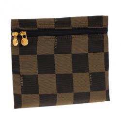 Fendi Brown Checkered Vintage Pouch