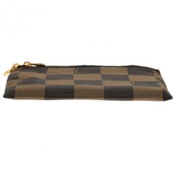 Fendi Brown Checkered Vintage Pouch