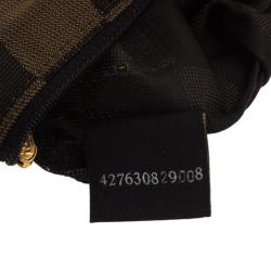 Fendi Brown Checkered Vintage Pouch