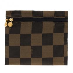 Fendi Brown Checkered Vintage Pouch