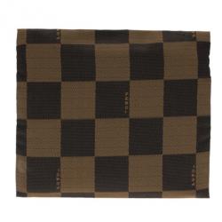 Fendi Brown Checkered Vintage Pouch