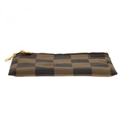 Fendi Brown Checkered Vintage Pouch