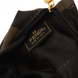 Fendi Brown Checkered Vintage Pouch