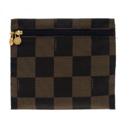 Fendi Brown Checkered Vintage Pouch