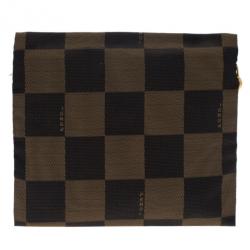 Fendi Brown Checkered Vintage Pouch