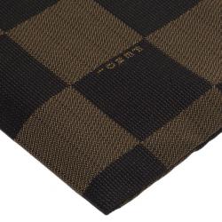 Fendi Brown Checkered Vintage Pouch