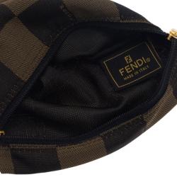 Fendi Brown Checkered Vintage Pouch