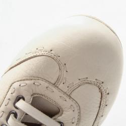 Fendi Cream Leather Lace Up Sneakers Size 41