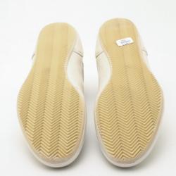 Fendi Cream Leather Lace Up Sneakers Size 41