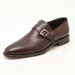 Fendi Brown Leather With Buckle Men's Shoes Size 44