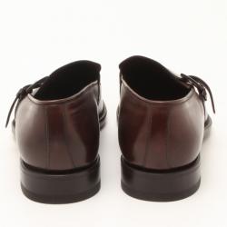 Fendi Brown Leather With Buckle Men's Shoes Size 44