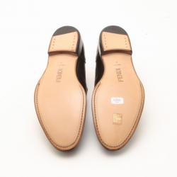 Fendi Brown Leather With Buckle Men's Shoes Size 44
