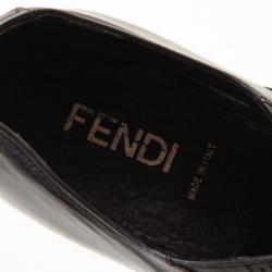 Fendi Black Brogue Lace Up Men Loafers Size 44