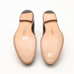 Pre Owned Fendi Brown Leather Men's Loafers Size 43.5
