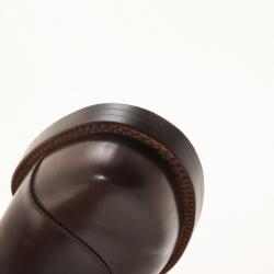 Pre Owned Fendi Brown Leather Men's Loafers Size 43.5