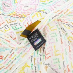 مملوكة مسبقًا Fendi White Multicolor Zucca Scarf