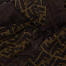مملوكة مسبقًا Fendi Brown Zucca Silk Stole