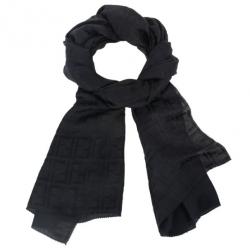 Pre Owned Fendi Black Zucca Scarf
