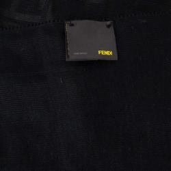 Pre Owned Fendi Black Zucca Scarf