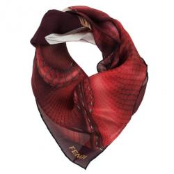Pre Owned Fendi Printed Silk Chiffon Scarf