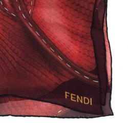 Pre Owned Fendi Printed Silk Chiffon Scarf