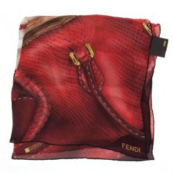 Pre Owned Fendi Printed Silk Chiffon Scarf