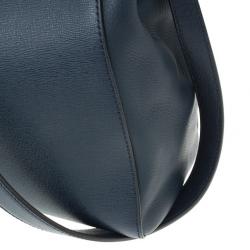Pre Owned Fendi Navy Blue Leather Large 2Jours Tote