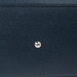 Pre Owned Fendi Navy Blue Leather Large 2Jours Tote