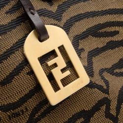 Pre Owned Fendi Brown Zebra Zucca Tote
