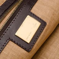 Pre Owned Fendi Brown Zebra Zucca Tote