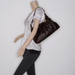 مملوكة مسبقًا Fendi Brown Leather Monogram Chef Hobo 