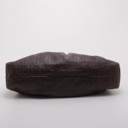 مملوكة مسبقًا Fendi Brown Leather Monogram Chef Hobo 