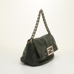 Pre Owned Fendi Mia Leather Shoulder Bag
