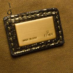 مملوكة مسبقًا Fendi Tobacco Zucca Print Canvas and Bronze Leather Small Chef