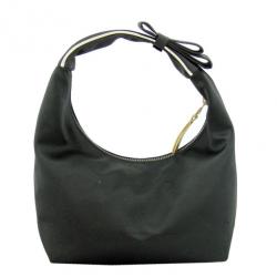 Pre Owned Fendi Black Satin Mini Hobo