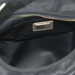 Pre Owned Fendi Black Satin Mini Hobo