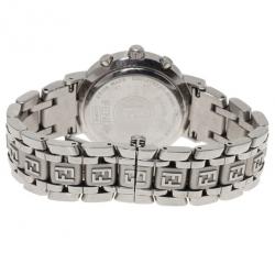 Pre Owned Fendi Pink Stainless Steel Zucca Women's Wristwatch 32MM