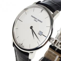 مملو�كة مسبقًا Frederique Constant White Stainless Steel Slimline Men's Wristwatch 40MM