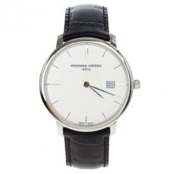 مملوكة مسبقًا Frederique Constant White Stainless Steel Slimline Men's Wristwatch 40MM