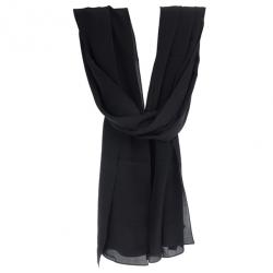 Pre Owned Giorgio Armani Black Silk Scarf