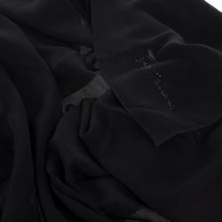 Pre Owned Giorgio Armani Black Silk Scarf