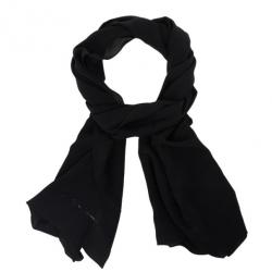 Pre Owned Giorgio Armani Black Silk Scarf