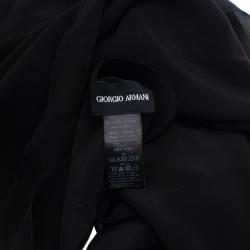 Pre Owned Giorgio Armani Black Silk Scarf