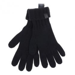 Pre Owned Giorgio Armani Black Cashmere Gloves M
